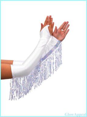 Sequin Fingerless Gloves Long Opera Prom Party Glitter Gloves